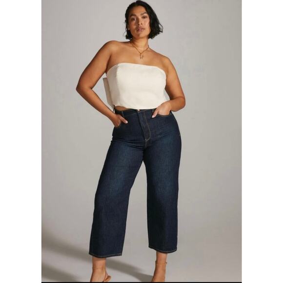 Hutch Cropped Corset Top with Oversized Bow in White Straight Neckline Size 8 - Picture 8 of 9